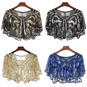 Bolero de Encaje Estampado con Lentejuelas para Mujer, Talla Única, Sexy, para Bodas, Fiestas de Verano, Accesorio de Vestir, Hecho de Poliéster - Product Image 1