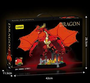 1736 buah Set blok bangunan <span class=keywords><strong>Smaug</strong></span> naga api mainan plastik perakitan kreatif hadiah untuk anak-anak skala 1:8 - Product Image 6