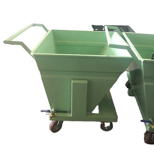 उच्च गुणवत्ता वाले चल स्क्रैप ट्रॉली स्व-डंपिंग हॉपर या टिपिंग बिन या चिप ट्रॉली - Product Image 1