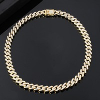 Chaîne cubaine en moissanite certifiée qualité export, collier ras du cou en pierres précieuses de laboratoire VVS pour la mode urbaine, disponible à la vente