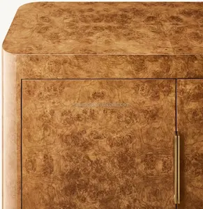 Sassanid Living <span class=keywords><strong>Furniture</strong></span> Caramel Oak Burl Bardot Burl Consola multimedia de 4 puertas con cajones - Product Image 4