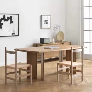 Mesa de comedor de madera maciza de abeto de Nueva Zelanda con acabado natural estilo Wabi Sabi, mesa larga para el hogar, oficina o reuniones. - Product Image 1