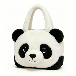 Sac fourre-tout en peluche panda personnalisé, Sac à main panda mignon, Sac à main en peluche animal, Sac fourre-tout en peluche avec visage de panda - Product Image 2