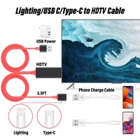 Cable Universal para Teléfono HDTV, Micro USB, USB Tipo C a HD, para Teléfono Móvil, Tableta a TV, Cable Adaptador para Teléfono iOS y Android