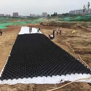 Đường lái xe giá geocell mặt đất lưới paver HDPE geocell 20-50mm Chiều cao tế bào địa lý đường lưới sỏi tổ ong sỏi