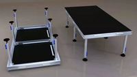 Plateforme de scène portable en aluminium réglable 1x2m/1.22x2.44m/1.22x1.22m avec 4 pieds robustes pour événements, spectacles et expositions