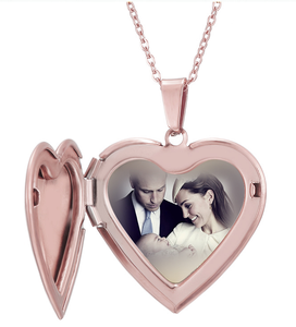 NOUVEAU Cadre <span class=keywords><strong>photo</strong></span> en acier inoxydable 45cm Chaîne <span class=keywords><strong>Collier</strong></span> Pendentif Coeur <span class=keywords><strong>Collier</strong></span> 0704 - Product Image 6