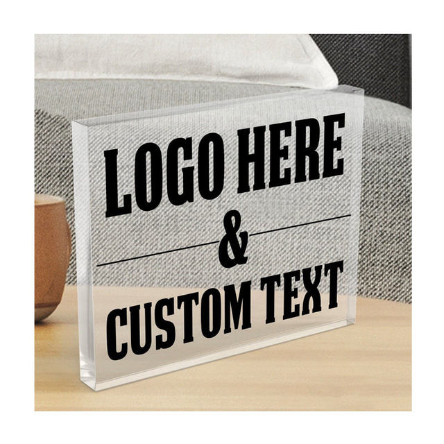 Personalized 3D Laser Engraved for Plexiglass Desk Name Plate Acrylic Block Birthday Christmas Party Gifts From Supermarket