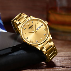 นาฬิกาข้อมือควอตซ์สำหรับผู้ชายสายสแตนเลสสตีลคลาสสิก2024ของ Nibosi นาฬิกาข้อมือแสดงวันที่กันน้ำได้หน้าปัดทันสมัย - Product Image 2