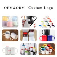 Mug à café magique à paillettes, 11 oz, poignée ronde, finition mate, impression par sublimation, changeant de couleur, prix moins cher