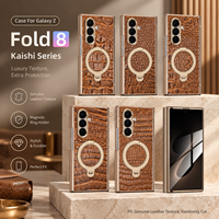 Étui en cuir véritable pour Samsung Galaxy Z Fold 6 7 8 8 Ultra Flip 6 7 8 avec support magnétique et protection de la charnière