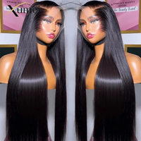 Perruques de cheveux humains vietnamiens bruts 13x6 lisses, sans colle, avec dentelle frontale transparente Full HD, perruque en dentelle HD de cheveux vietnamiens bruts