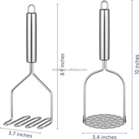 Aardappelstamper, Aardappelpuree-stamper, Roestvrijstalen Stamper Keukenhulp voor Avocado, Bonen, Fruit, Groenten, Eten