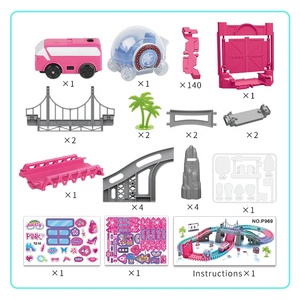 <span class=keywords><strong>Precio</strong></span> <span class=keywords><strong>de</strong></span> Fábrica, Juego <span class=keywords><strong>de</strong></span> Juguetes Educativos Interactivos para Interiores, 164 Piezas, Hermoso Tren Eléctrico Color Rosa Macaron, Pista <span class=keywords><strong>de</strong></span> Carreras para Niñas - Product Image 6