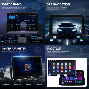 Podofo 7'' 4+64G 1 Din Autoradio Android Stéréo Autoradio Sans Fil CarPlay/Android Auto GPS WIFI FM RDS AI DSP BT EQ OEM Factory - Product Image 2