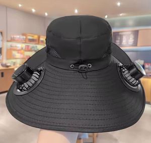 Casquette d'été anti-UV avec ventilateur intégré, 100 % coton, visière incurvée, fermeture réglable, protection solaire pour l'alpinisme et la pêche - Product Image 5