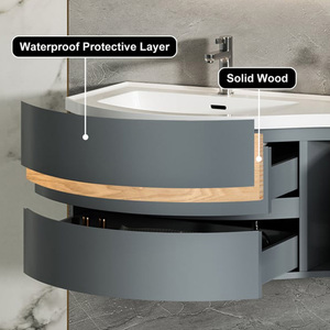 Favorite Odm Small con gabinetes Gabinete moderno Lavabo individual Espejo Baño Vanidad Agencia - Product Image 6