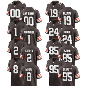 Jersey Cleveland Pria Wanita 2025, Kaos Sepak Bola Amerika Custom, Bordir Jahit, Seragam Remaja, Pakaian Olahraga dengan Logo - Product Image 1