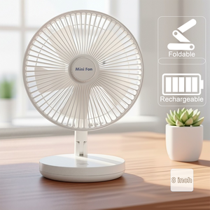 Ventilador USB Plegable de Gran Potencia con Motor sin Escobillas, Batería de 2000mAh-4000mAh, Silencioso, 5 Aspas, Diseño Exclusivo, para Escritorio/Mesa/Uso en Exteriores - Product Image 1