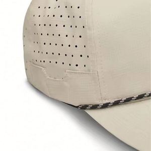 Gorra de béisbol personalizada de 5 paneles de malla perforada, sin estructura, transpirable, impermeable, de alto rendimiento, con logo de PVC para ciclismo y deportes. - Product Image 5