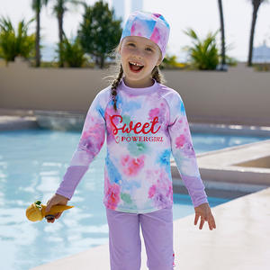 Fabricante de Maiôs Modestos para Crianças 2025, Conjunto de Praia para Meninas com Proteção UV 50+, Roupa de Mergulho em 3 Peças - Product Image 3