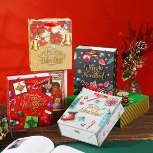 2023 사용자 정의 럭셔리 크리스마스 종이 가방 선물 색상 인쇄 고품질 프리미엄 종이 포장 가방