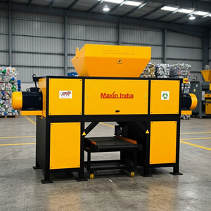 Double Shaft Mixed Waste Shredding Machine Semi Automatic <b>Electric</b> 500 Kg/Hr Plastic Crushing Machine for Waste Processing - Product Image 1