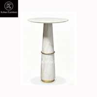 Table de bar en marbre moderne de luxe, table de bar ronde haut de gamme, tables d'angle de canapé sur mesure