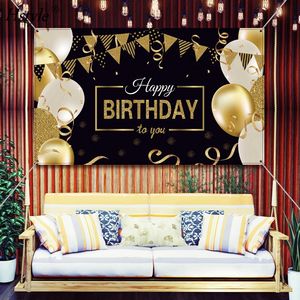 Buon compleanno sfondo Banner segno Poster compleanno anniversario festa per uomo <span class=keywords><strong>donna</strong></span> Extra Large nero e oro ecologico - Product Image 5