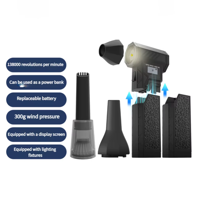 Electric Air Duster and Blower Machine Brushless Motor 138000 RPM Powerful Cordless Mini Fan Compress Air Duster
