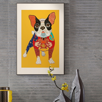 Chien chanceux peinture décorative or-tracé de bon augure entrée Art salon canapé intérieur peinture décorative