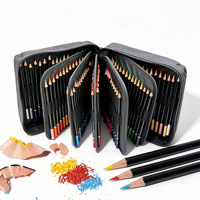 FLOWood Windmill Garden, ensemble de 160 crayons de couleur à base d'huile, crayons de dessin pour artistes avec sac en toile portable à fermeture éclair