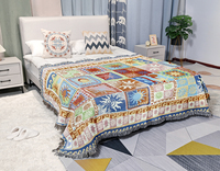 Tapisserie murale personnalisée, couverture décorative pour canapé et lit, couverture en coton tissée jacquard vintage classique