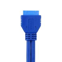 2 Port USB 3.0 Hub 2Pin Female Back Panel 20pin Kabel Konektor Header Motherboard Female Panel Mount 3A Pengisian Cepat Komputer