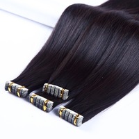 Extensions de cheveux indiens vierges Remy doublement étirés, à cuticules entièrement alignées, style lisse, teintes, à bandes adhésives – Meilleures ventes