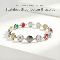 Bracelet de main pour femme, plaqué sous vide, style turc de niche, 26 lettres, modèle ZYG078, en stock, vente en gros