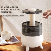 Nouvelle lampe d'ambiance aromathérapie à atomisation ultrasonique 2L, humidificateur de bureau personnalisé, veilleuse sept couleurs, commande tactile