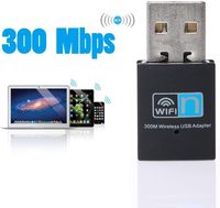 Adaptador WiFi USB 2.0 de 300Mbps - Plug-and-Play para Windows 10/8/7/XP y Mac OS, Tarjeta de Red para PC de Escritorio/Portátil