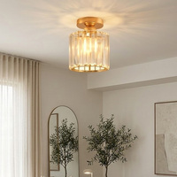Lampe murale moderne nordique créative de luxe léger E27 pour salon, couloir, chevet, effet ciel étoilé, en cristal doré