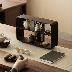 Guanlan Tea Storage Rack Rectangle Standing Type Durable Tea Ceremony Display Shelf for Teapot <b>Teacup</b> Set Dehua Origin - Product Image 3