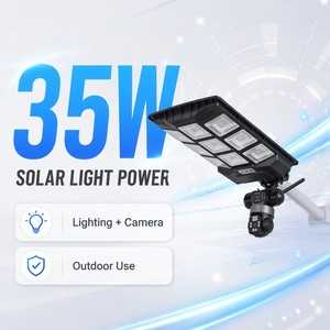 All in One LED Solar Street <b>Light</b> With PTZ CCTV Camera Motion Detection App Control for Farm Courtyard Villa Entrance Lighting H - Product Image 3