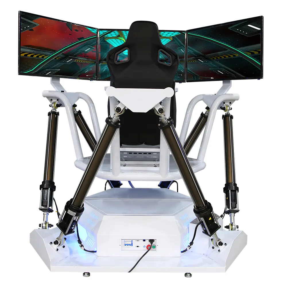 YHY Factory 5000W 3 Screens 6 dof Racing Seat Simulator Motion F1 Driving Vr Simulator Car Racing Game