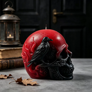 Molde de silicona para velas aromáticas con diseño de <span class=keywords><strong>cuervo</strong></span> y calavera, molde para manualidades de yeso con temática oscura de Halloween, molde para hacer adornos artesanales para amantes de lo hecho a mano - Product Image 5