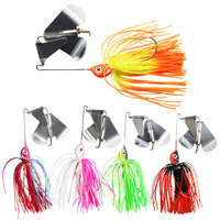 Señuelo artificial duro tipo spinnerbait con forma de corazón, anti-enredos, con pluma giratoria y pluma de plomo, para pesca con señuelos de superficie (Luya)