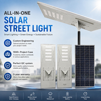 Lampadaire solaire extérieur à économie d'énergie, indice de protection IP65, 120W 130W 150W, panneau solaire intégré en aluminium et PC, tout-en-un, lampe solaire LED pour route