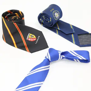 100% seta uomo scuola Logo personalizzato cravatte cravatte semplici per uomo personalizzato