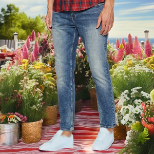 Jeans de estilo recto CAMO de mezclilla vintage japonés para hombre, pantalón <span class=keywords><strong>colombiano</strong></span> Uomo Homme Pria, bata de verano tejida en jeans - Product Image 3