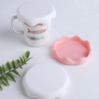 Couvre-tasse en silicone de qualité alimentaire, écologique, certifié CE, moderne et minimaliste, anti-poussière, tapis pour tasse, sous-verre isolant thermique