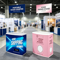 Stand de promotion pliable en PP, impression personnalisée, comptoir de vente pop-up, stand portable pour salon professionnel, exposition commerciale