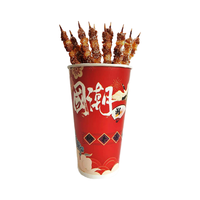 Emballage alimentaire à motif imprimé personnalisé une fois, boîte d'emballage de brochettes de barbecue